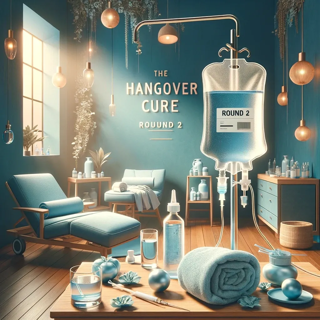 Refreshing Round 2 Hangover Cure IV therapy at Moon Valley Med Spa for quick symptom relief.